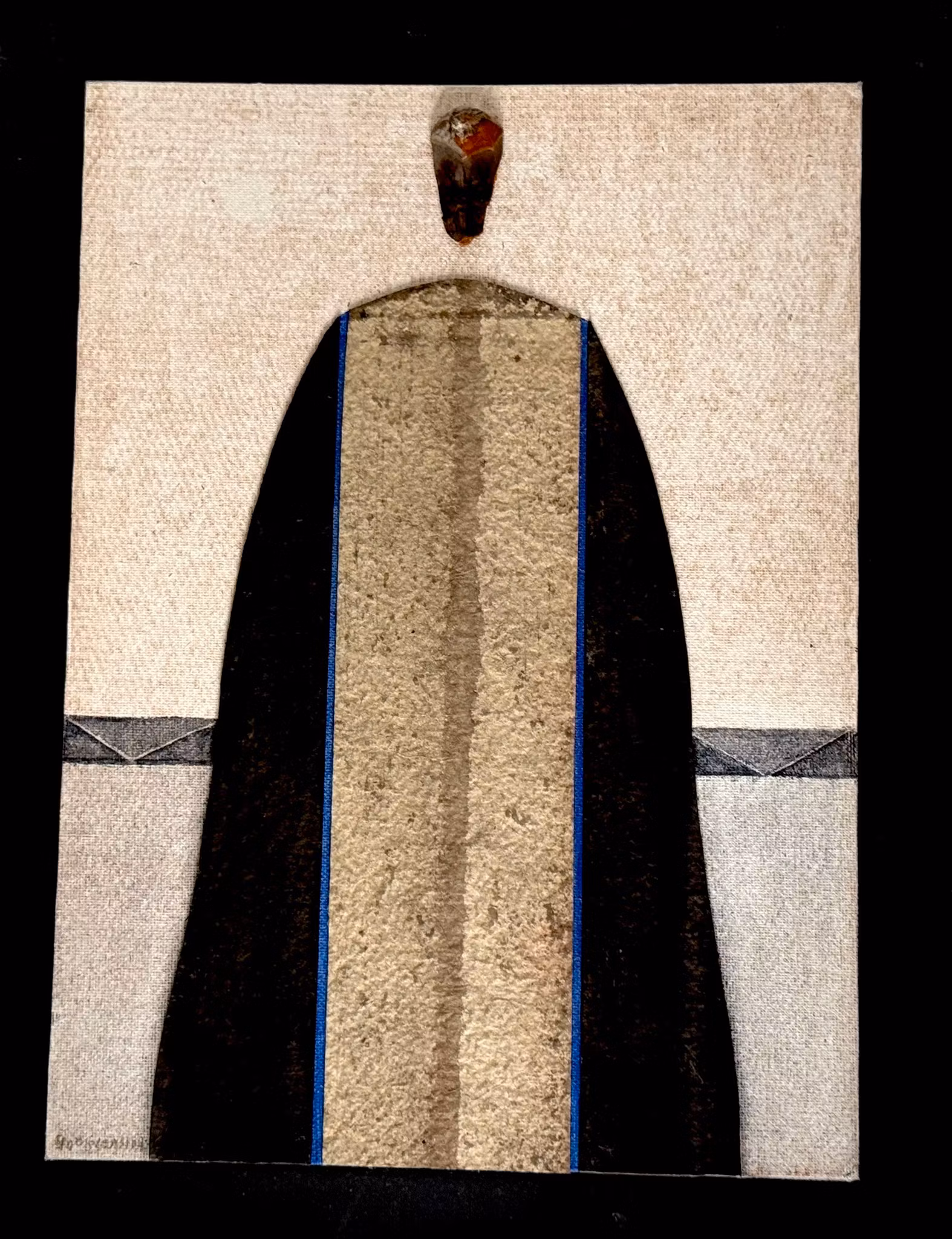 Uno Svensson (Svezia 1929-2012). Acrilico e legno su carta, incollato su pannello, firmato