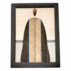 Uno Svensson (Svezia 1929-2012). Acrilico e legno su carta, incollato su pannello, firmato