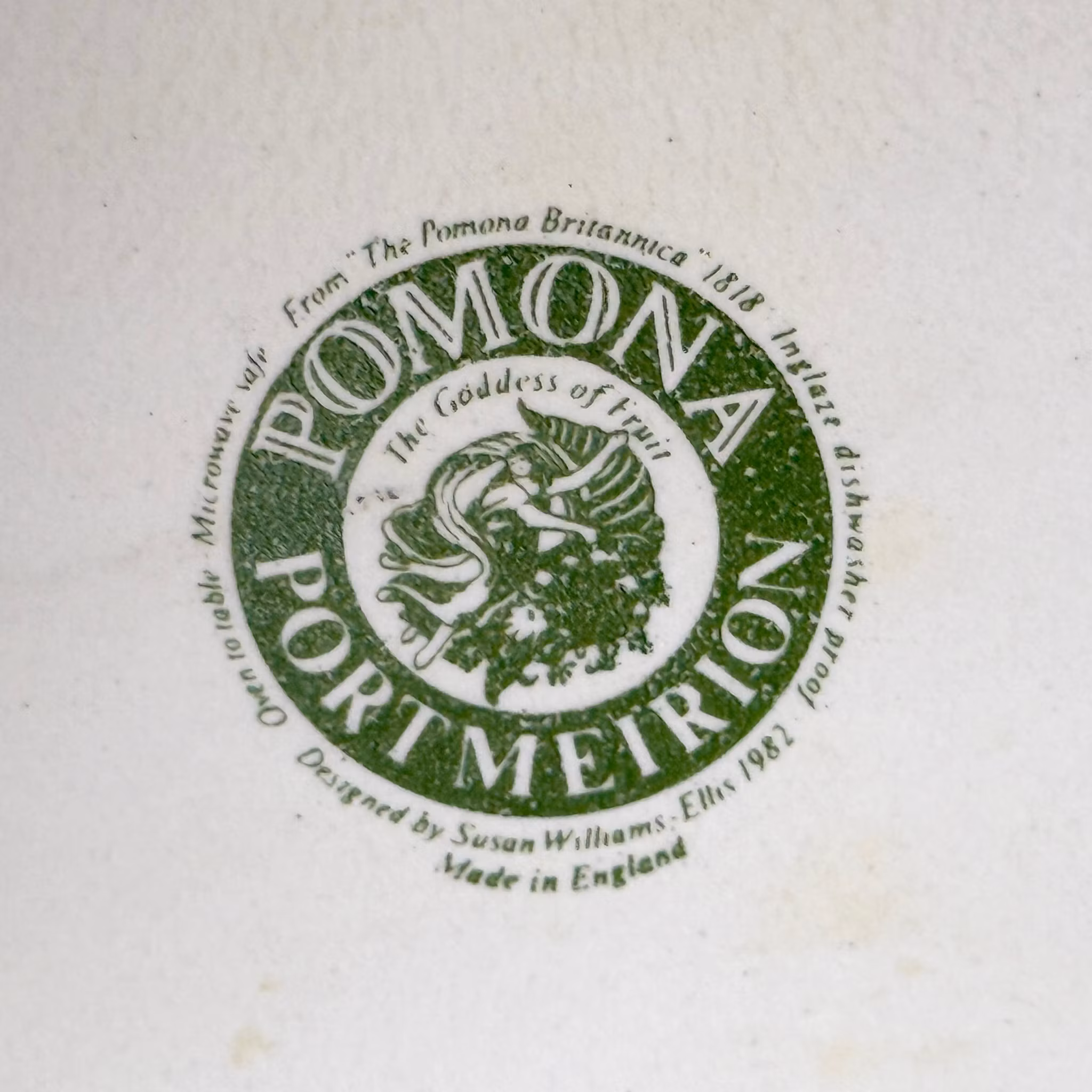 Oval porselensplate, Susan Williams-Ellis, Portmeirion, England