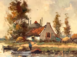 Adolf van Dijk (Holland 1859-1924). Oil painting on canvas, Signed