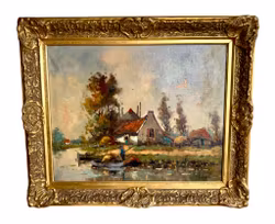 Adolf van Dijk (Holland 1859-1924). Oil painting on canvas, Signed