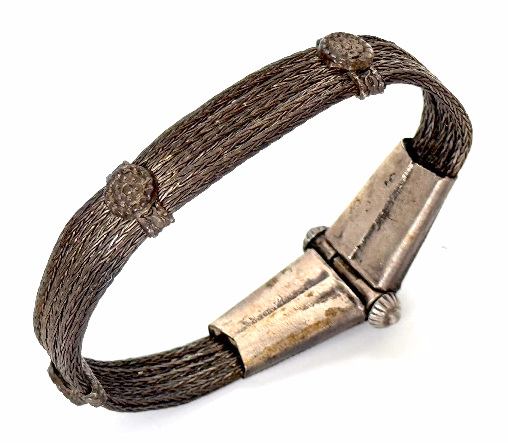 Antyczna oryginalna srebrna bransoletka na ramię