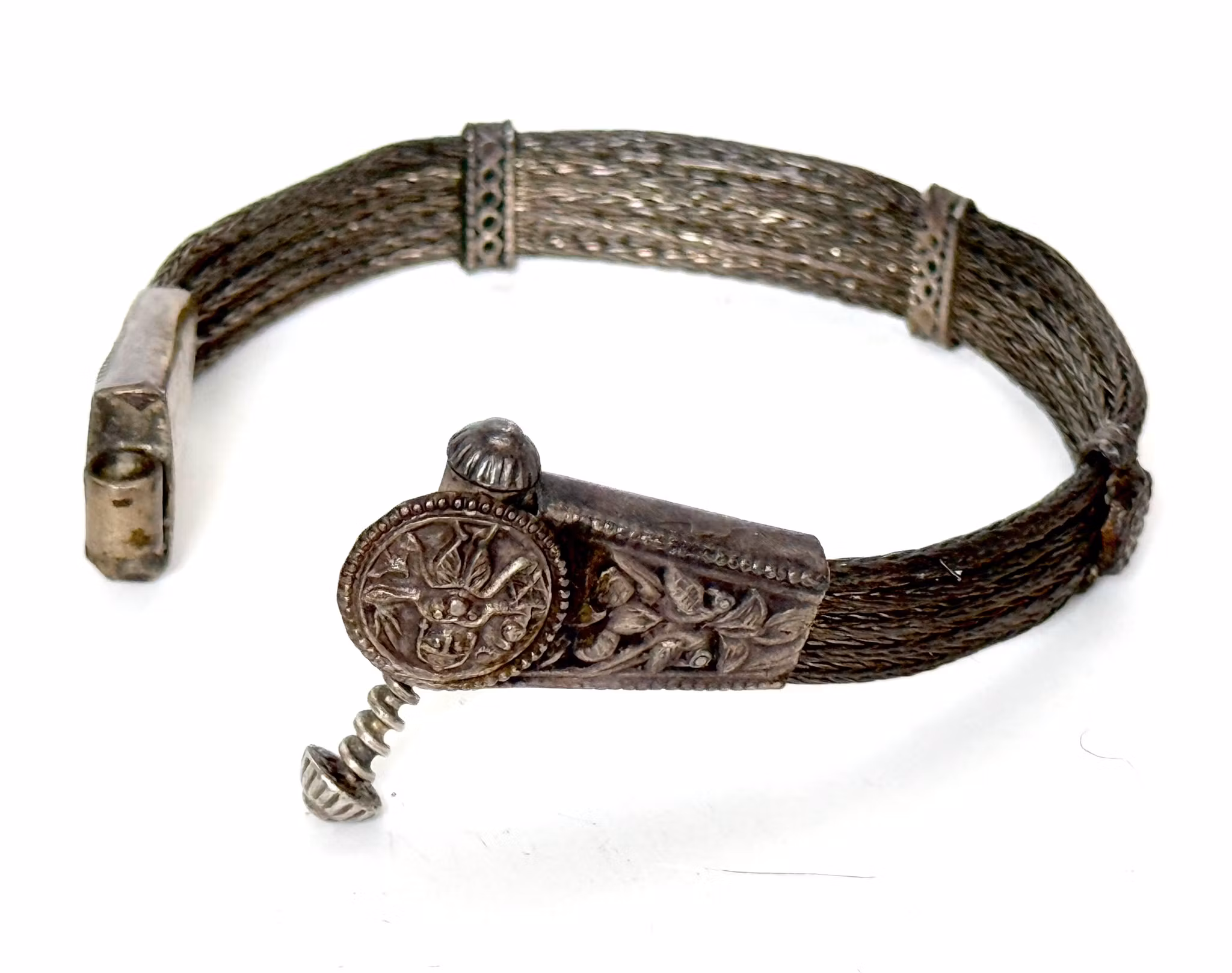 Antyczna oryginalna srebrna bransoletka na ramię