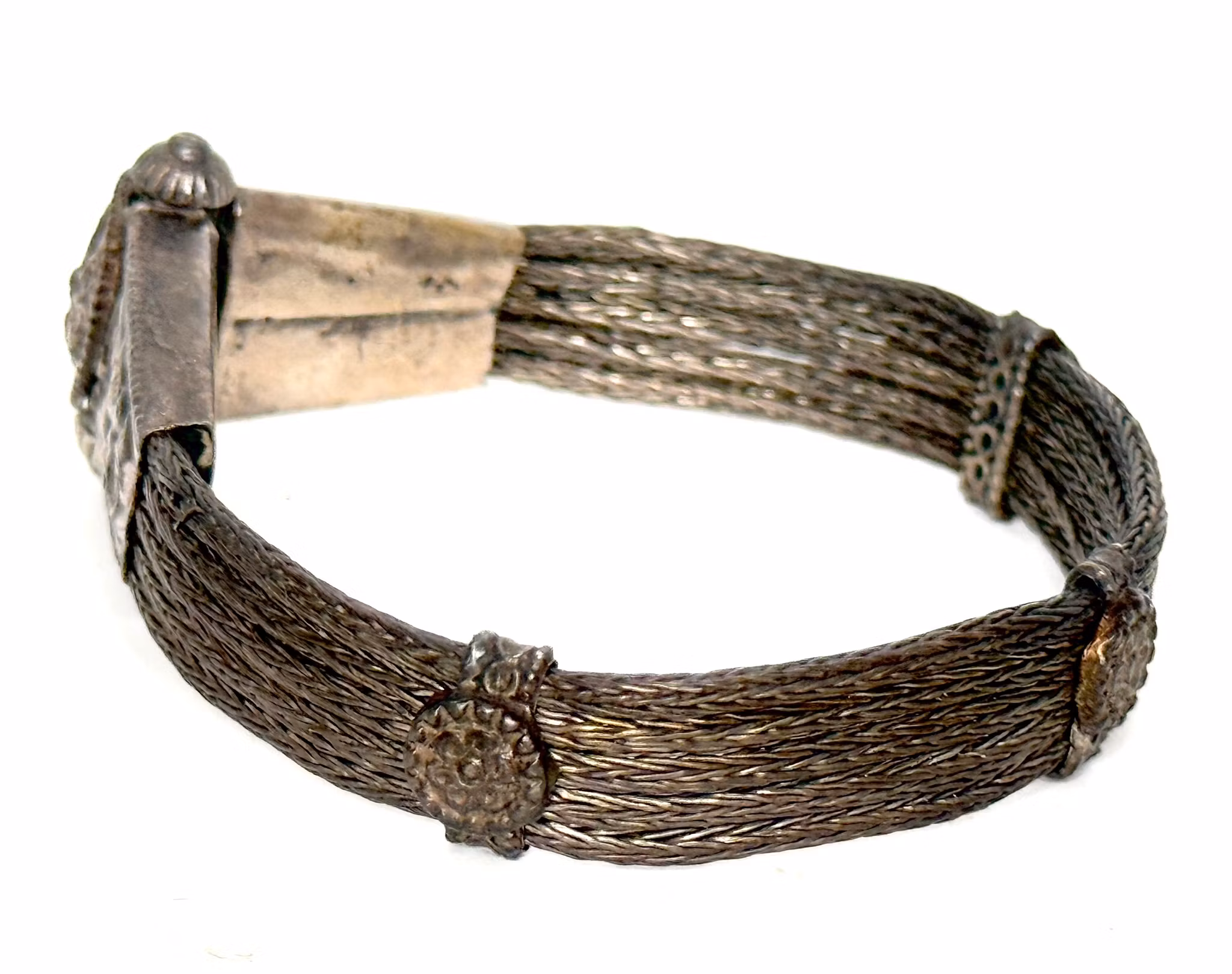 Antyczna oryginalna srebrna bransoletka na ramię