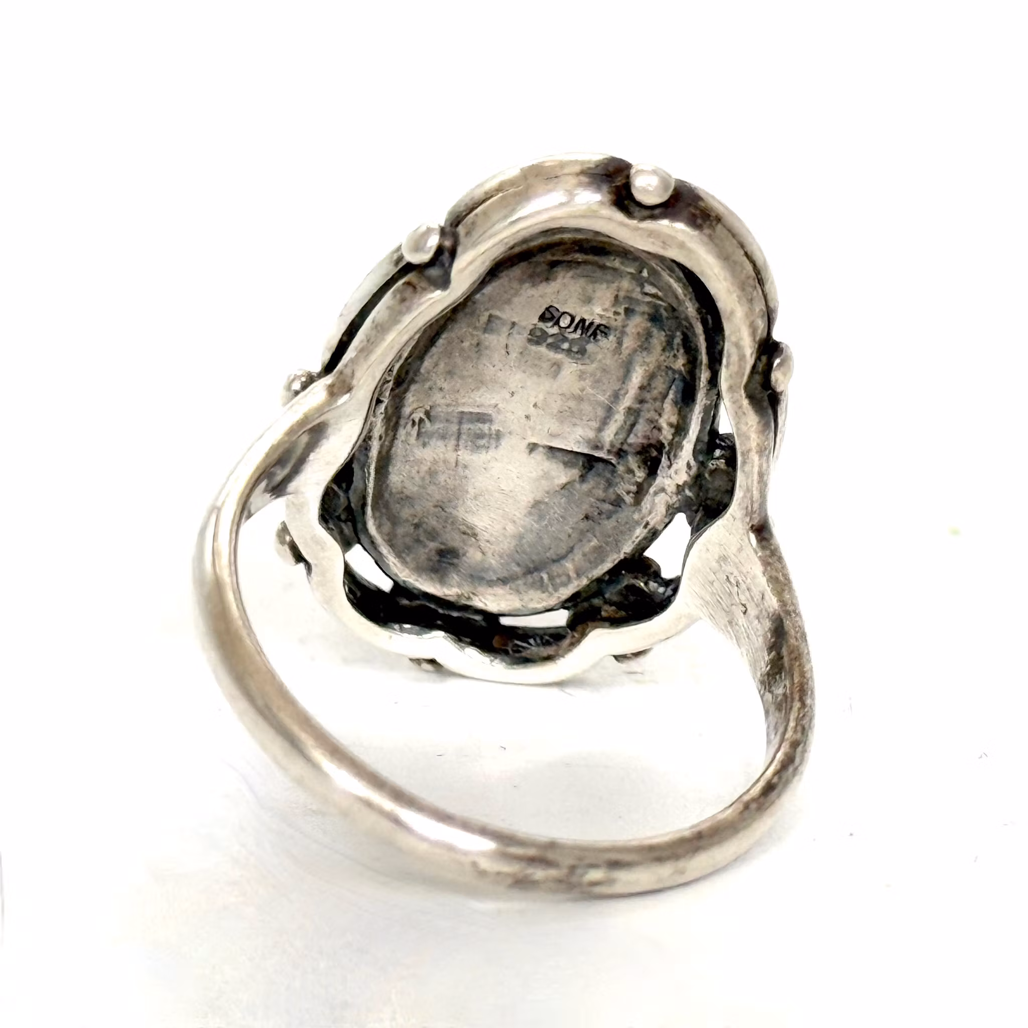 SDNF Vintage Sterling 925 Silber Ring mit Bernstein