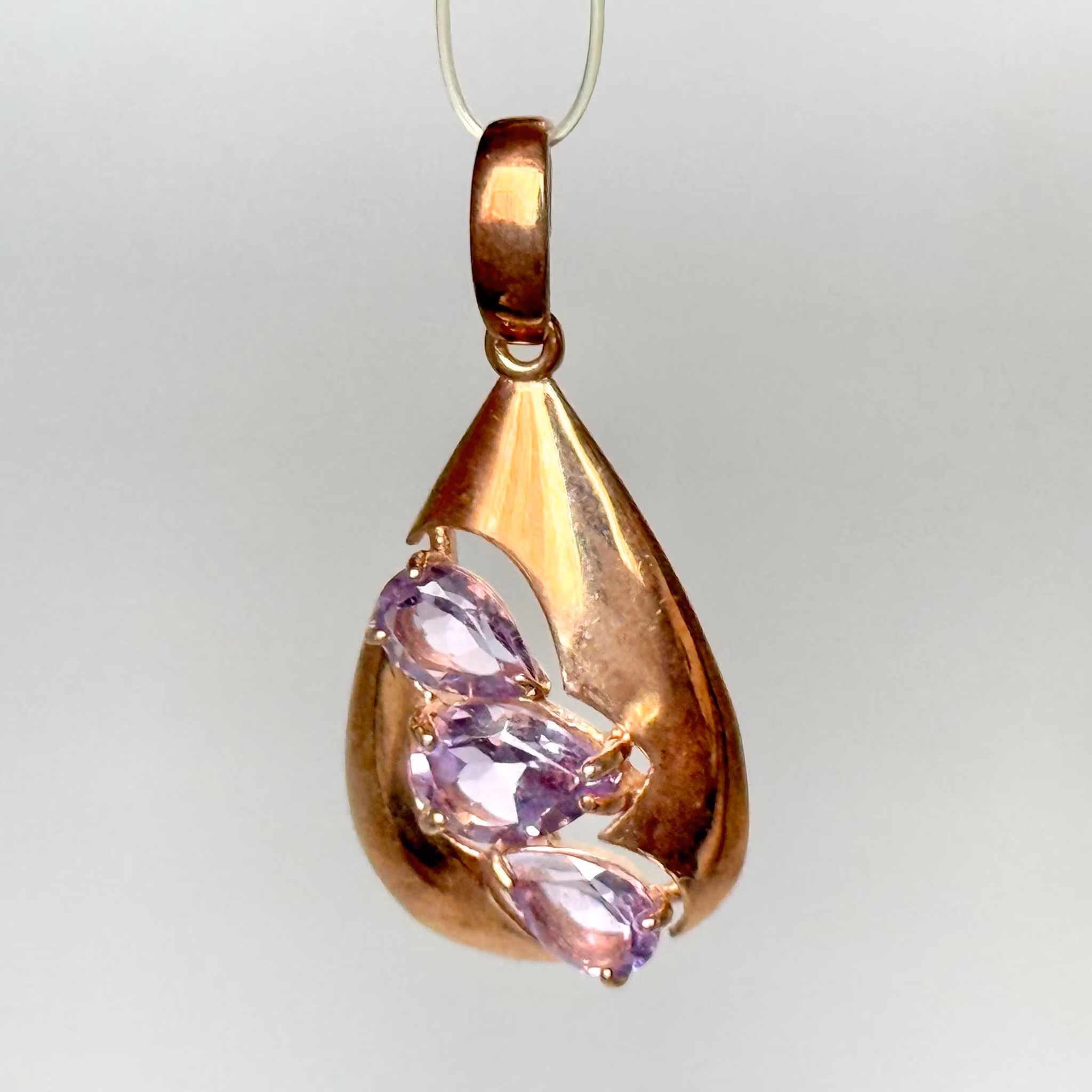 Hänge sterling silver 925 med tre Ametister