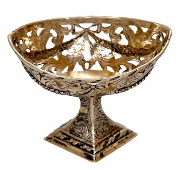 Antik Silverskål på fot, stämplad