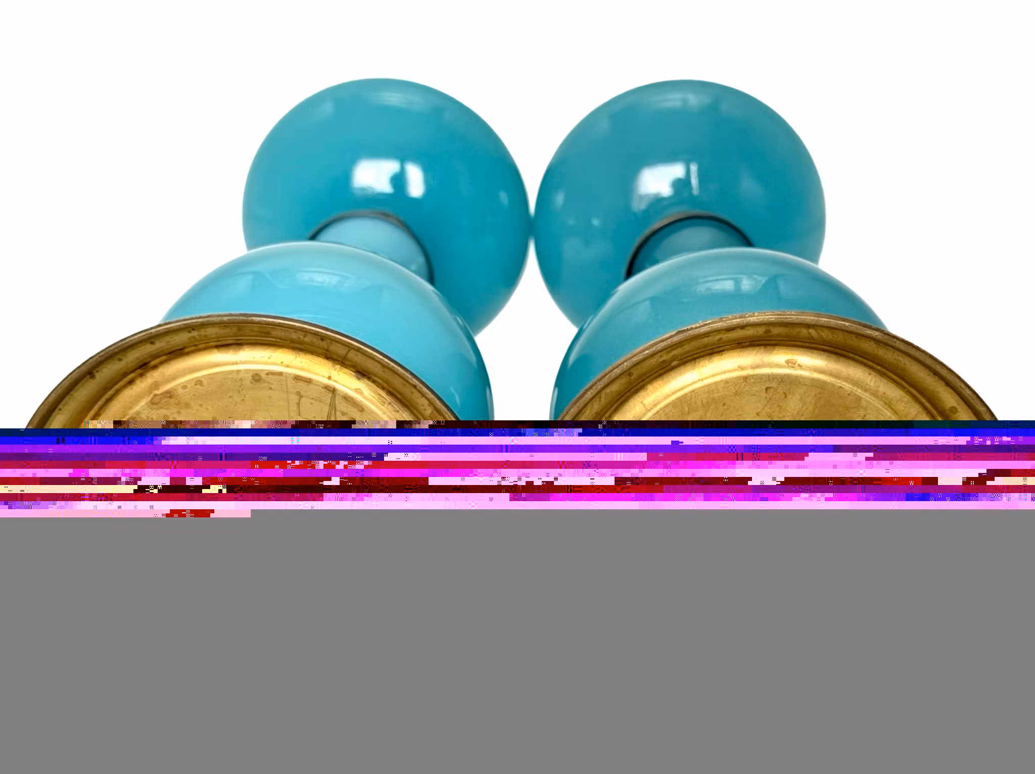 Lampade da tavolo antiche in vetro opalino blu, stile Napoleone III