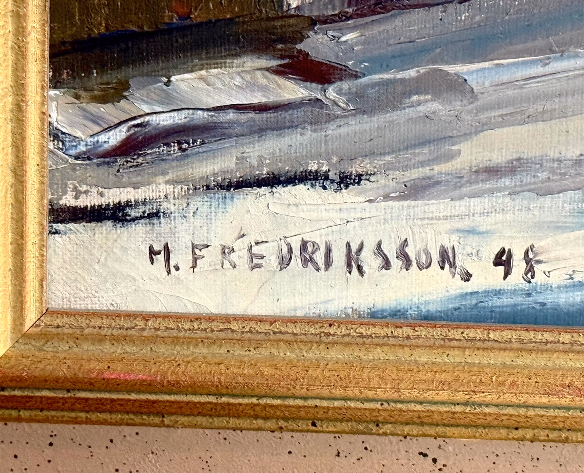 M. Fredriksson, Peinture à l'huile sur toile, Signée