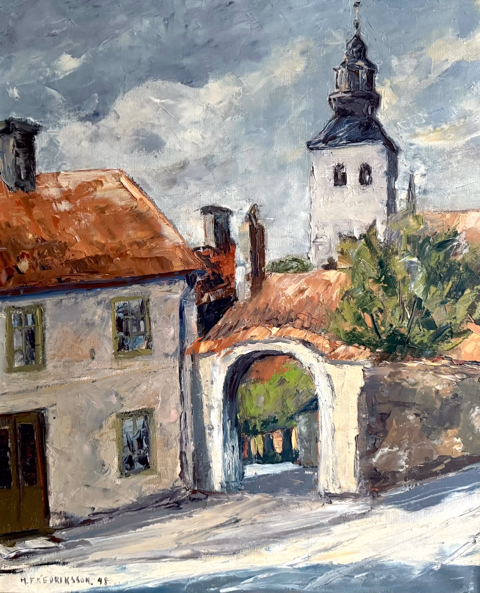 M. Fredriksson, Peinture à l'huile sur toile, Signée