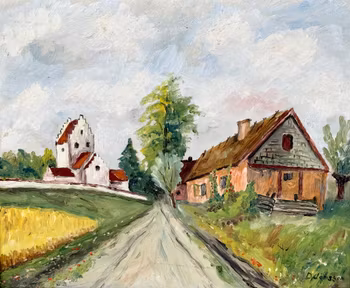 D. Jönsson, Öljymaalaus kankaalle, Signeerattu