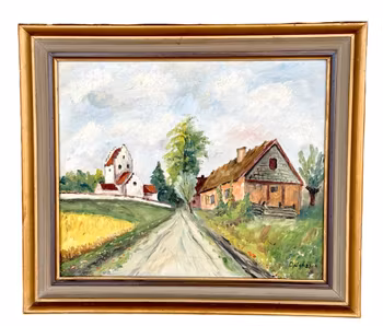 D. Jönsson, Öljymaalaus kankaalle, Signeerattu