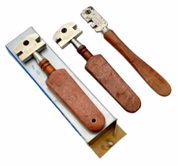 3 pcs, Silberschnitt Glass cutter with wooden handle