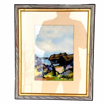 Calle Holmqvist, akvarellimaalaus, signeerattu