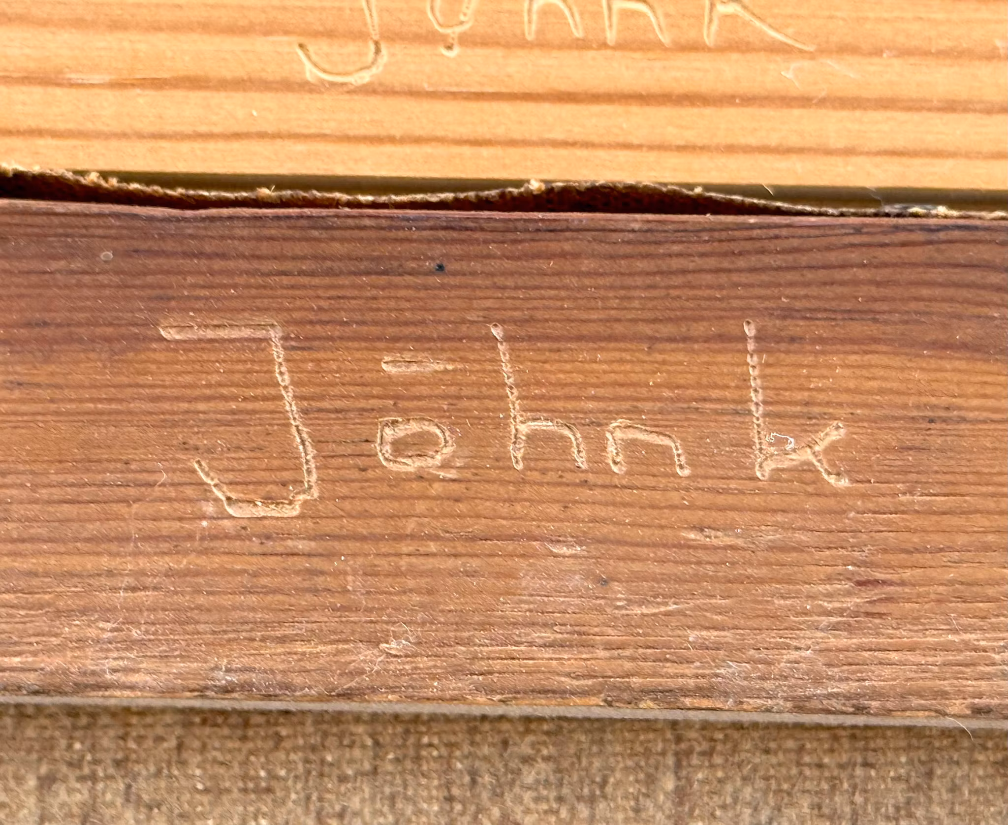 Uidentificeret kunstner, Oliemaleri på panel, Signeret