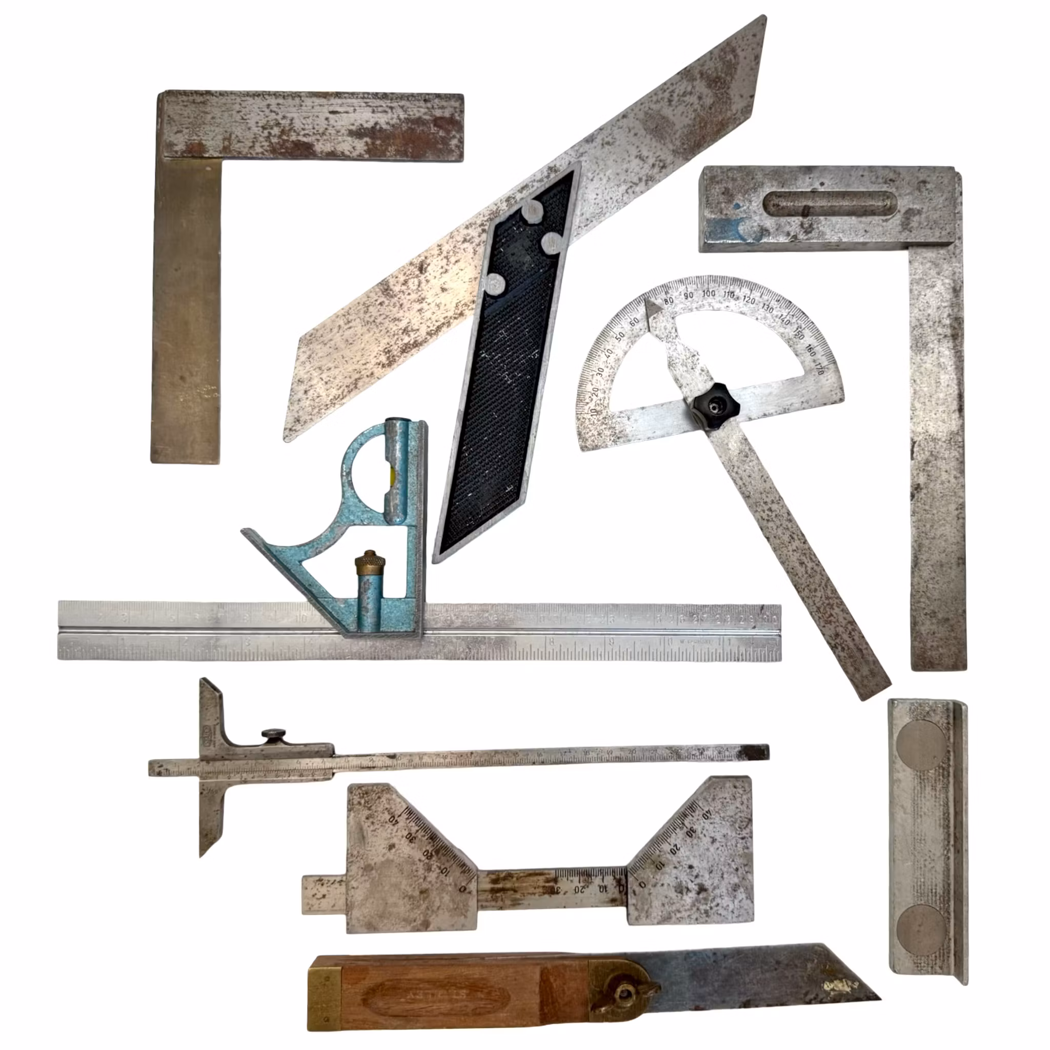 Instrumentos de medición, calibre de ángulos Stanley No.25 8, ángulo combinado, transportador, escuadra ajustable, etc.