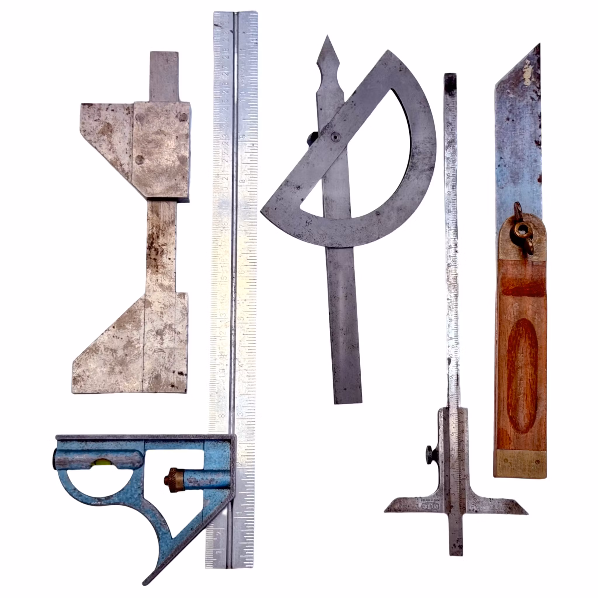 Instrumentos de medición, calibre de ángulos Stanley No.25 8, ángulo combinado, transportador, escuadra ajustable, etc.