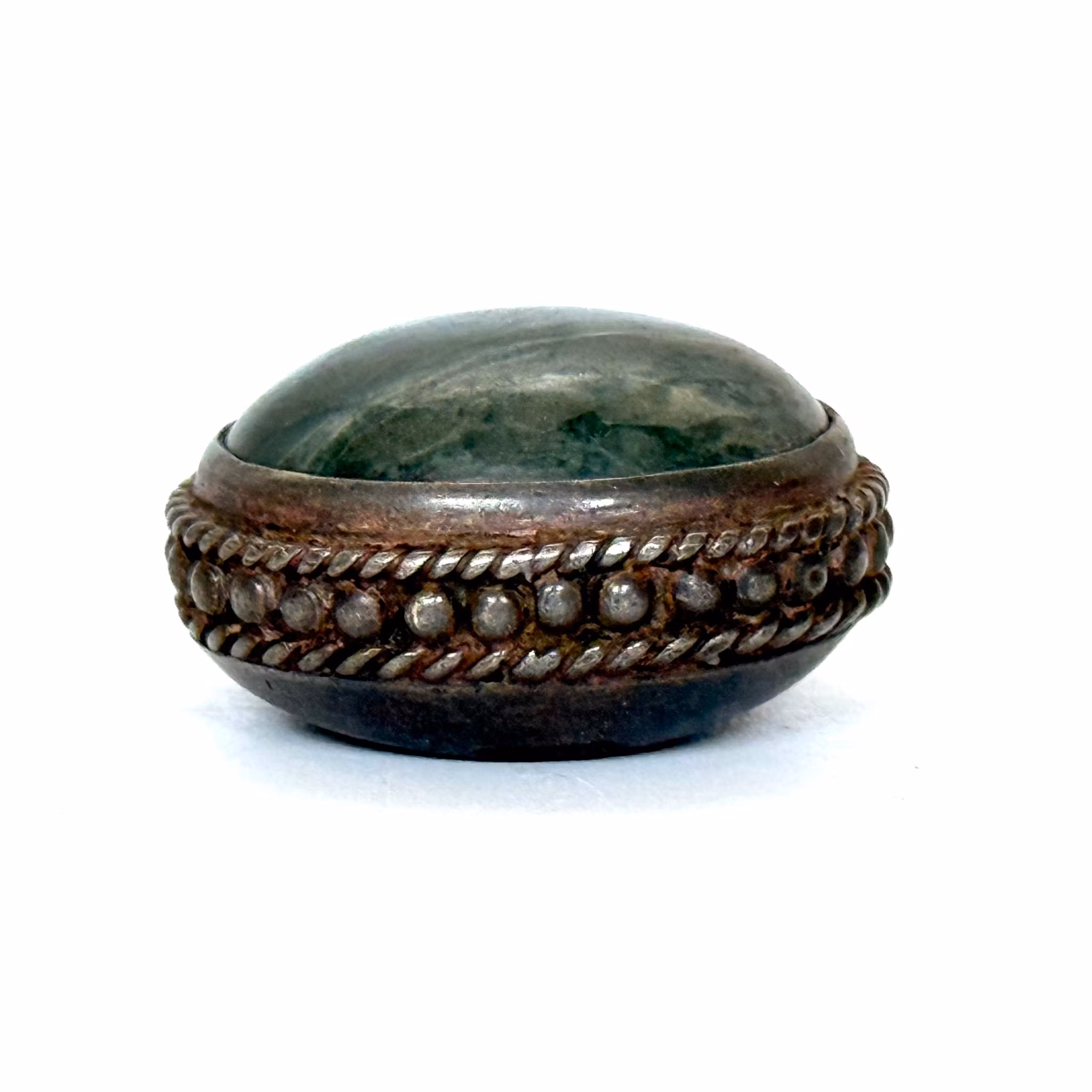 Anello in argento con agata verde antica