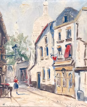 Michel Soutine (1941-1986). Pariisi-aihe, öljymaalaus kankaalle, signeerattu