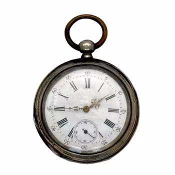 Antik silver fickur, Nyckeldragare 10 Rubis från 1800-talet