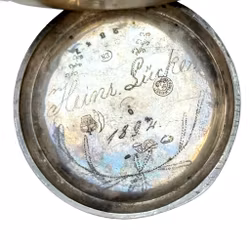 Orologio da tasca antico in argento, estrattore di chiavi 10 rubini del XIX secolo