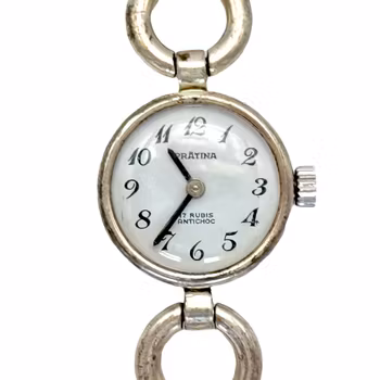 Prätina 17 rubis Antimagnetic, Silver dam armbandsur