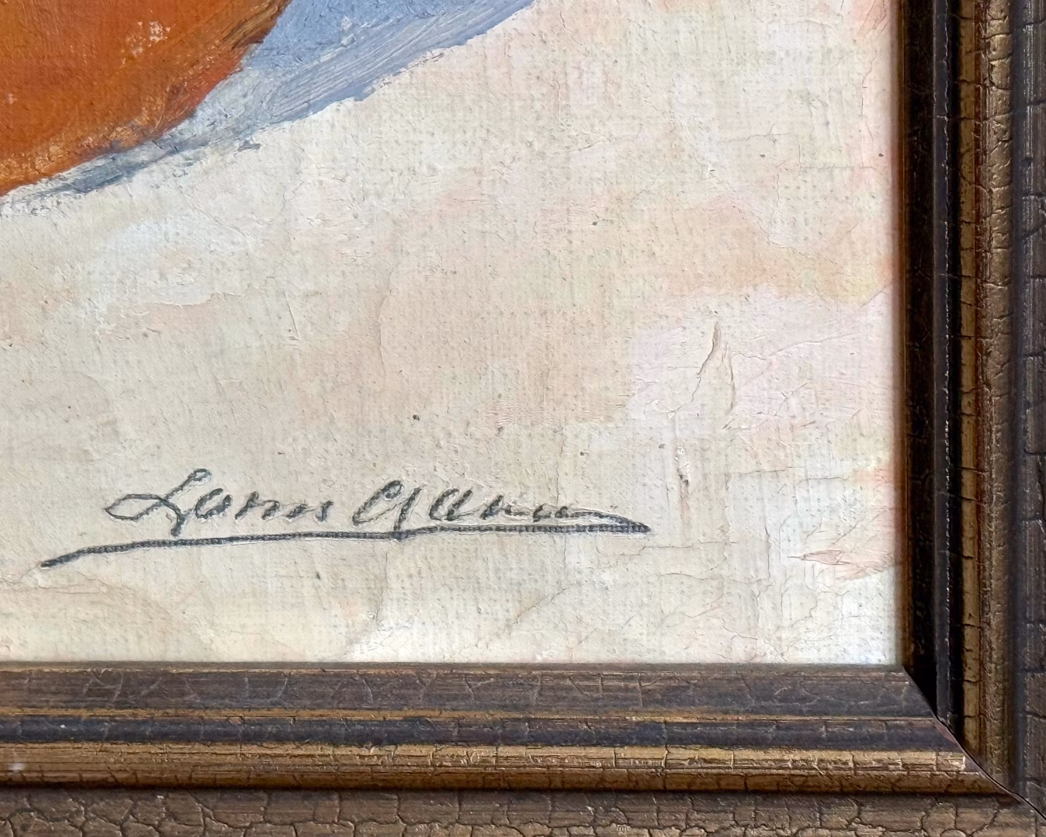 Lars Gunnarsson, Oliemaleri på lærred, Signeret