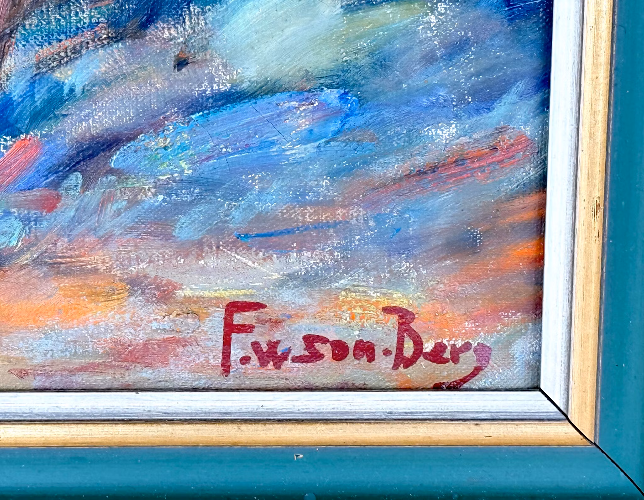 Folke Wilhelmsson Berg ( Sverige 1896-1974). Oljemålning på duk, Signerad