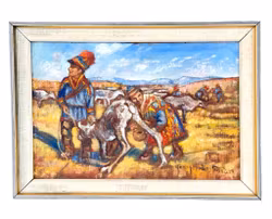 Henny Modig Förare (Sverige 1907-2002). Oljemaleri på panel, signert