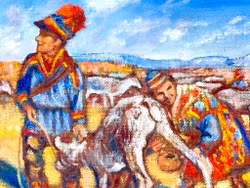 Henny Modig Förare (Sverige 1907-2002). Oljemaleri på panel, signert