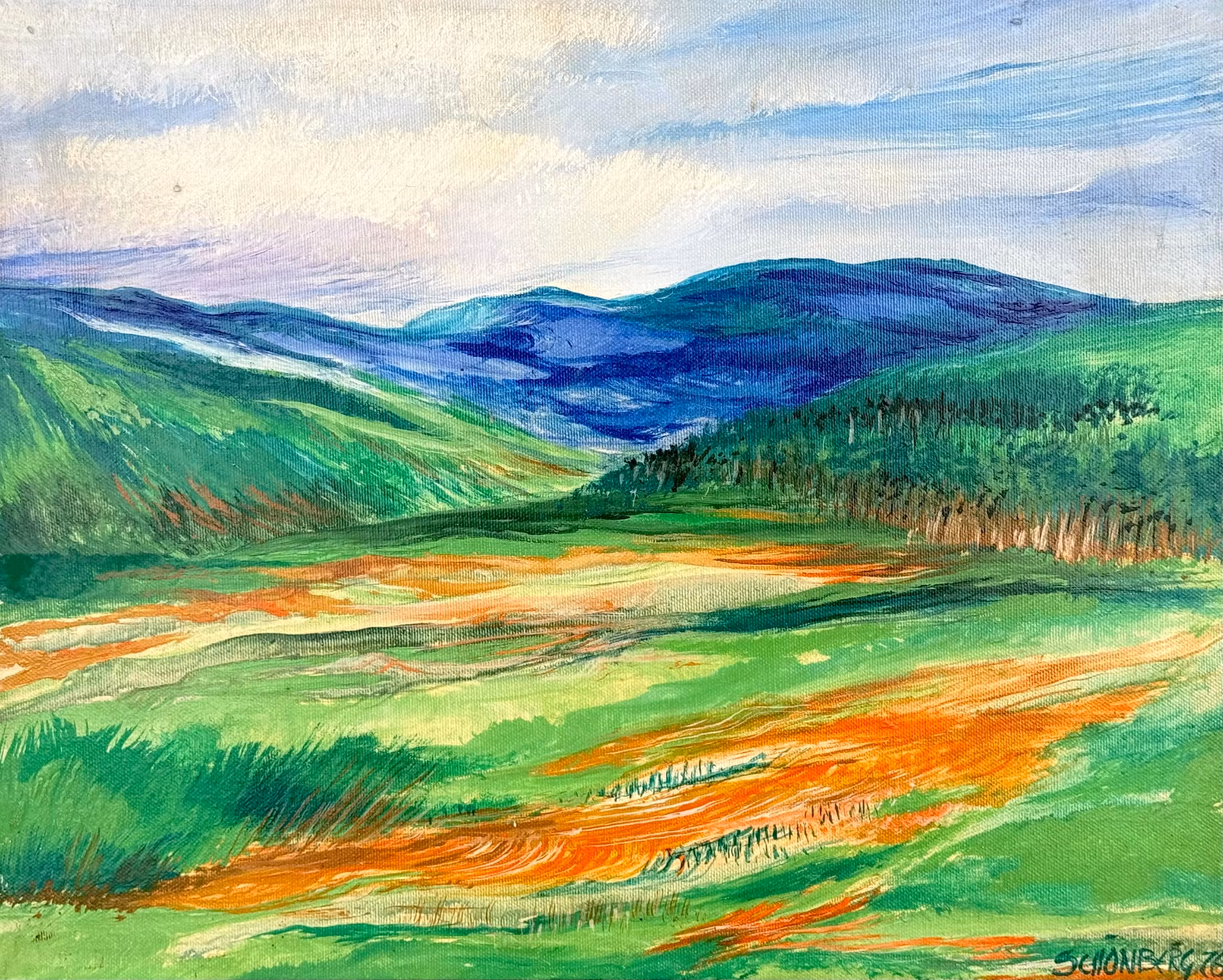 Schönberg, Obraz olejny na płótnie, Sygnowany