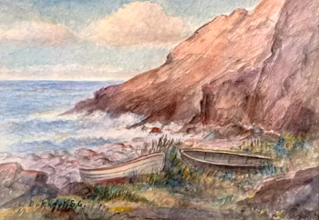 E.Dukkert, Akvarellimaalaus, Signeerattu