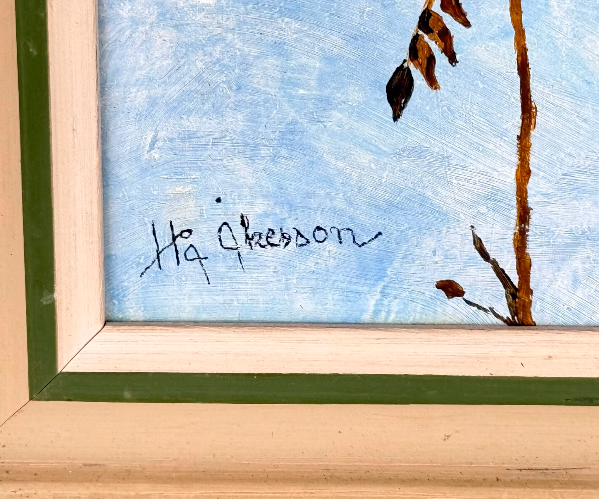 Hå Åkesson, Obraz olejny na desce, Sygnowany