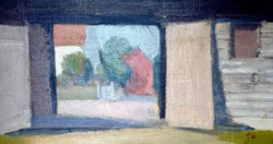 Tage Nilsson (1918–2016). Ölgemälde, „Porten Mossgården“, signiert TN, datiert 1962