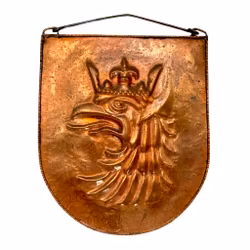 Plaque en cuivre avec armoiries de Kockums Malmö