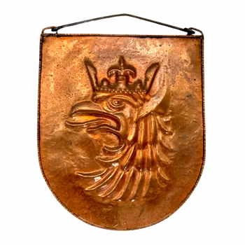 Kockums Malmö vapen skylt i koppar