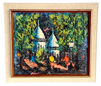 SV Holt, Öljymaalaus/Mixed media kankaalle, Signeerattu