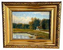 Fredrik Moe (1863-1953). Oljemålning på duk, Signerad