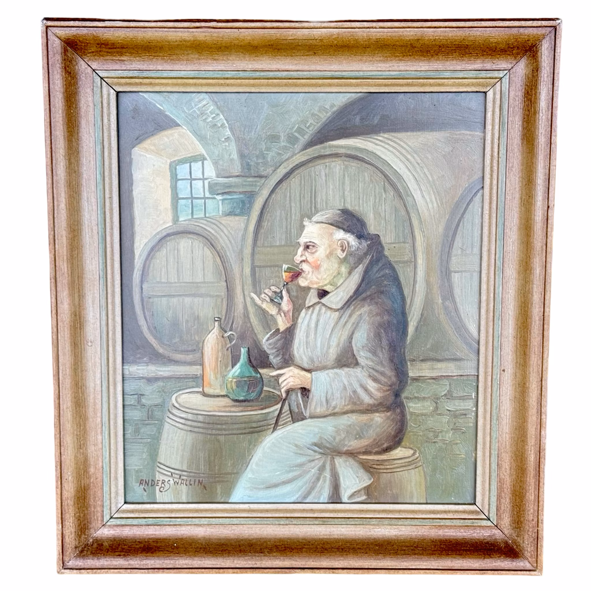 Anders Wallin, Oljemålning på pannå, Signerad