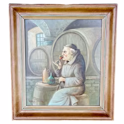 Anders Wallin, Obraz olejny na desce, sygnowany