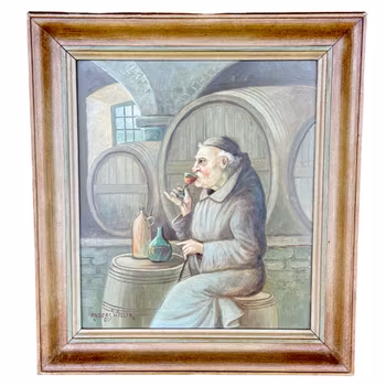 Anders Wallin, öljymaalaus paneelille, signeerattu