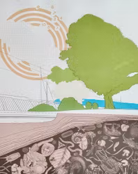 Poul Hansen Skelbye (Dania, 1919-2002). litografia kolorowa 26/200, sygnowana