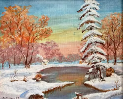 Gunilla Silfverhielm, Oliemaleri på lærred, Signeret