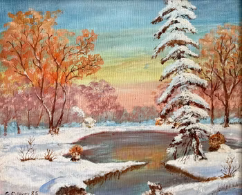 Gunilla Silfverhielm, Öljymaalaus kankaalle, Signeerattu