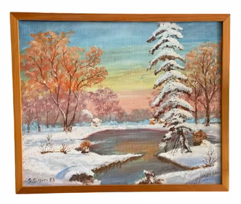 Gunilla Silfverhielm, Öljymaalaus kankaalle, Signeerattu