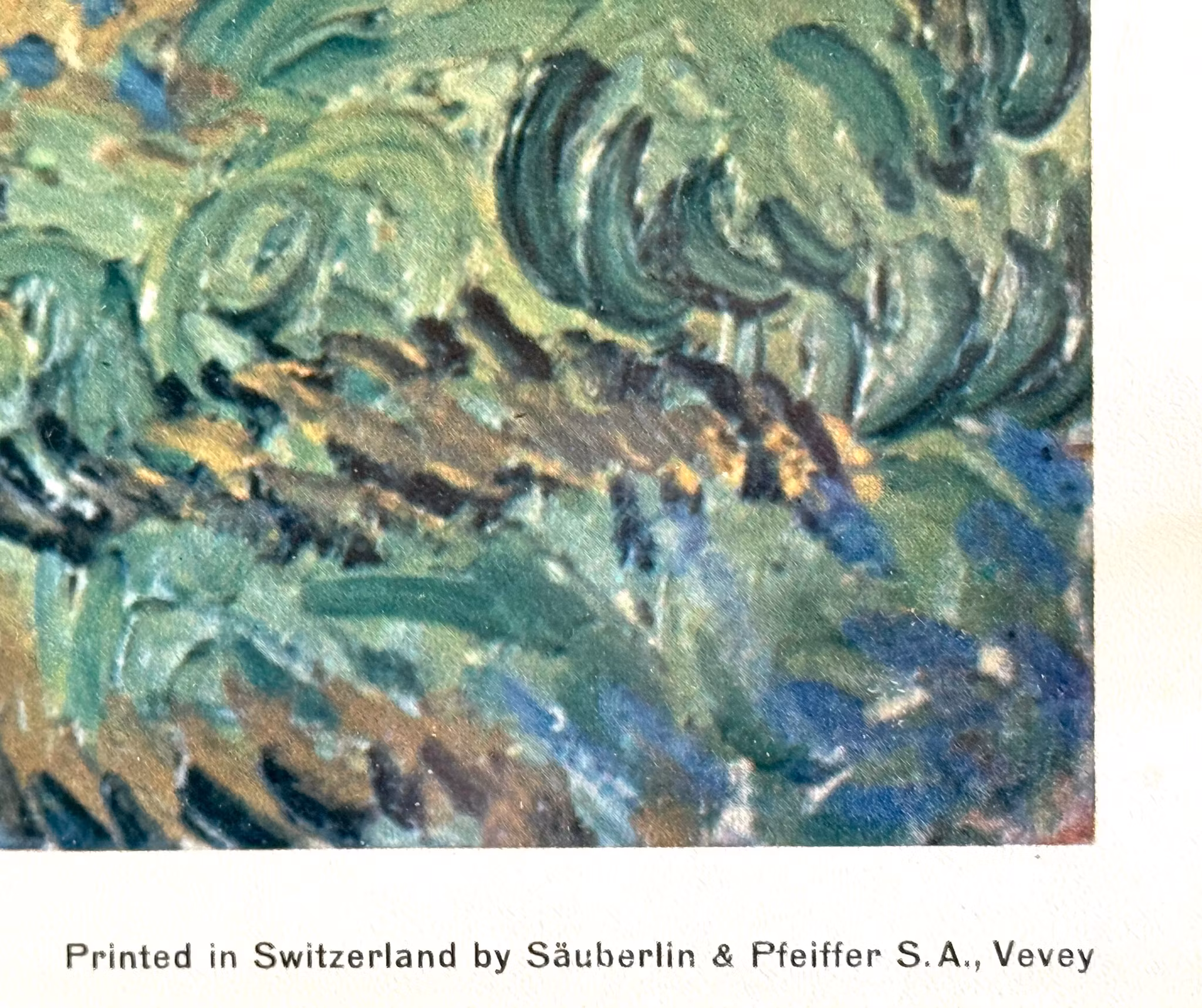 Vincent Van Gogh, Pole pszenicy z cyprysami, stary wydruk w ramie