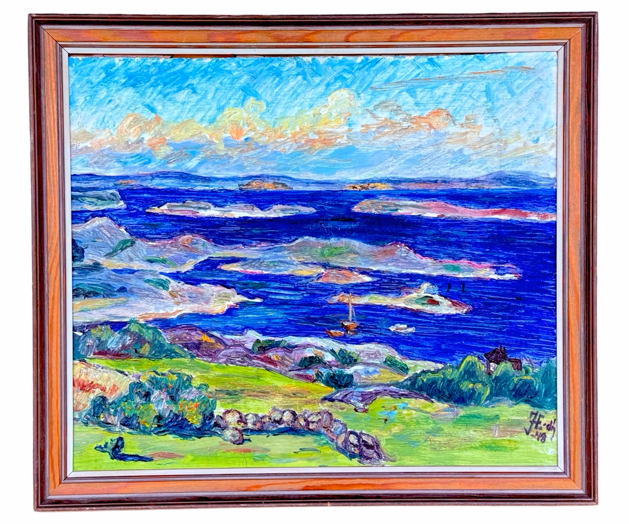 J. Eklundh, Obraz olejny na desce, sygnowany