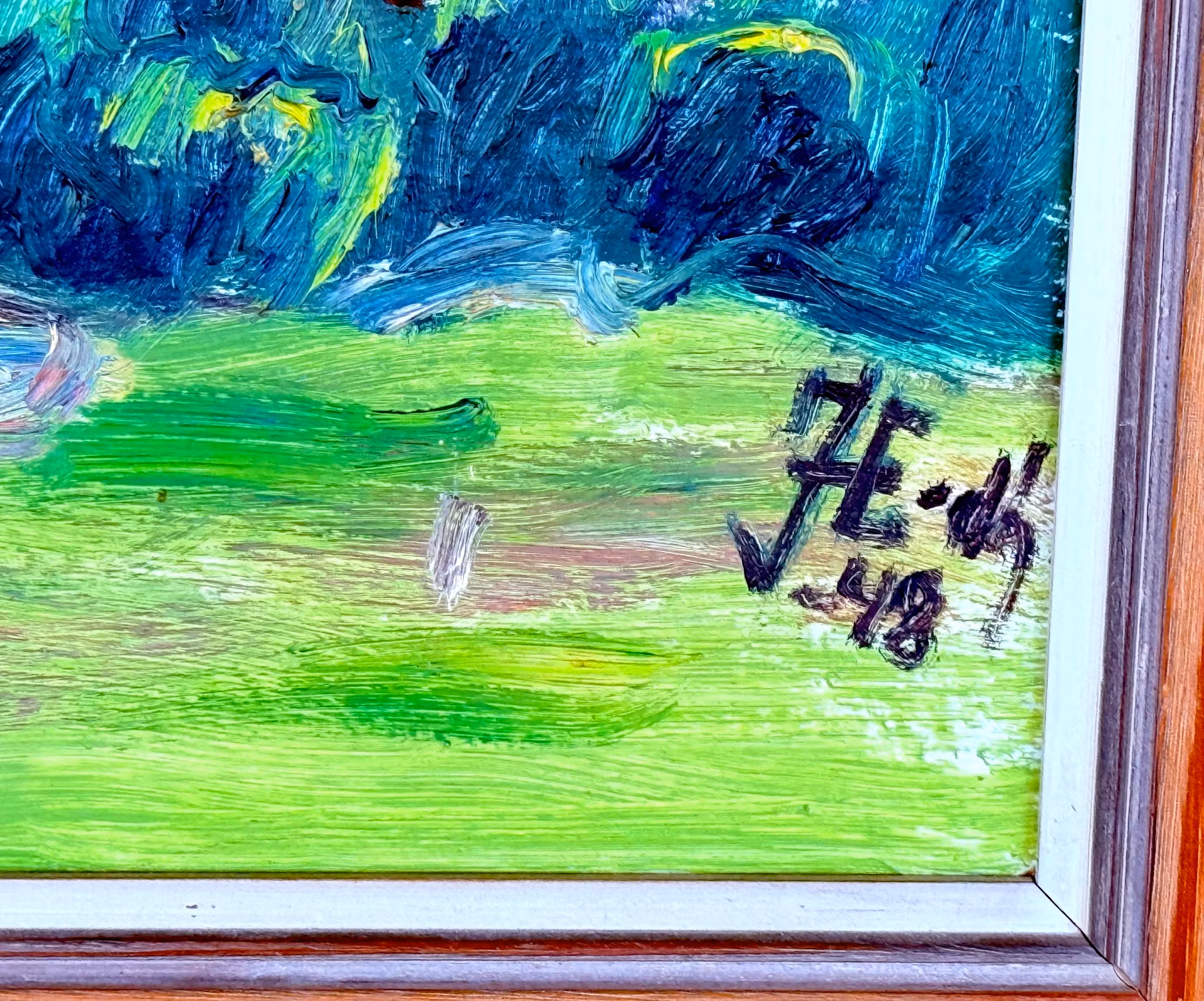 J. Eklundh, Obraz olejny na desce, sygnowany