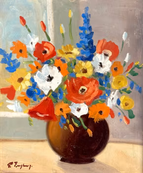 P. Engberg, Öljymaalaus paneelille, Signeerattu