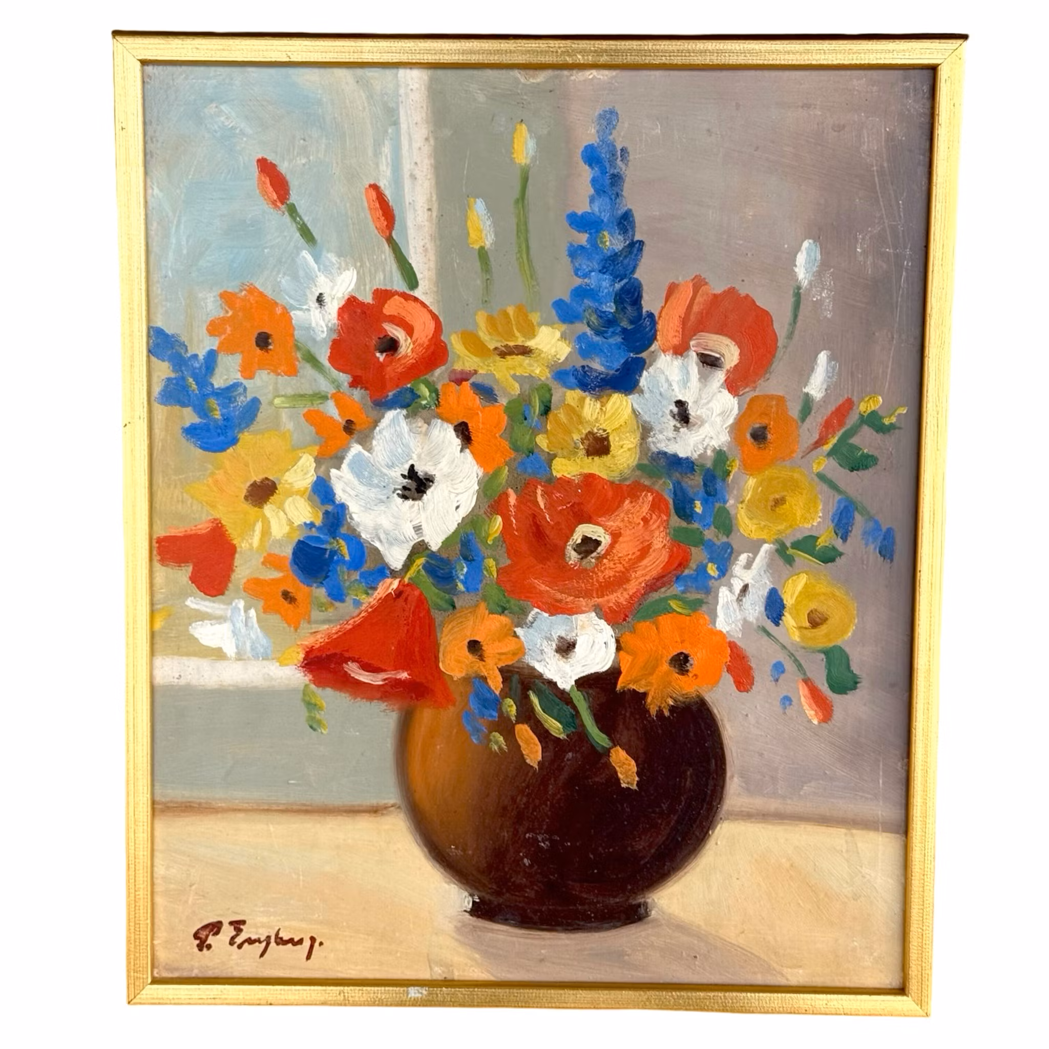 P. Engberg, Öljymaalaus paneelille, Signeerattu